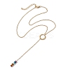 Natural & Synthetic Mixed Gemstone Rondelle Lariat Necklaces NJEW-JN04640-4