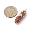 Natural Red Jasper Copper Wire Wrapped Pointed Pendants PALLOY-JF02535-04-2