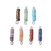 7Pcs 7 Styles Chakra Natural Mixed Gemstone Disc Beaded Connector Charms PALLOY-JF02744-1