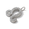 304 Stainless Steel Micro Pave Cubic Zirconia Charms STAS-Z107-09P-09-2