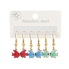Ocean Series 304 Stainless Steel Enamel Dangle Earrings LS-EJEW-K017-01H-G-4