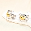 304 Stainless Steel Two-tone Stud Earrings for Women EJEW-R023-01GP-06-2