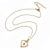 Heart 304 Stainless Steel Cat Eye Pendant Necklaces for Women NJEW-D288-06G-2