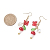 304 Stainless Steel Butterfly & Mushroom Dangle Earrings for Women EJEW-JE06235-5