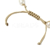 3Pcs Natural Shell & Quartz & Aquamarine Braided Bead Bracelets for Women BJEW-TA00576-5