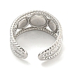 304 Stainless Steel Synthetic Turquoise Cuff Rings G-Z056-06P-01-3