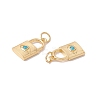 Rack Plating Brass Micro Pave Deep Sky Blue Cubic Zirconia Pendants ZIRC-C040-35G-3