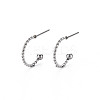 Non-Tarnish 304 Stainless Steel C-shape Stud Earrings EJEW-N016-013-NR-1
