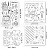 1 Set Birthday Cake PET Hollow Out Drawing Painting Stencils DIY-GL0004-111-6
