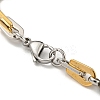 Two Tone 304 Stainless Steel Arch & Round Link Chain Bracelet BJEW-B078-18GP-3
