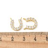 Brass Micro Pave Clear Cubic Zirconia Horseshoe Charms KK-Q031-40G-01-3