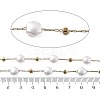 ABS Imitation Pearl & 304 Stainless Steel Beads Link Chains CHS-K021-07G-01-3