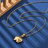 304 Stainless Steel Elephant Pendant Necklaces NJEW-S439-07G-1