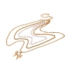 Alloy & Plastic Pearl 3 Layer Necklaces NJEW-U013-02G-1