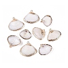 Electroplate Natural Sea Shell Pendants SSHEL-Q100-10KCG-1