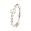 Clear Cubic Zirconia Initial Letter Adjustable Ring RJEW-C052-01P-E-1