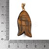 Natural Tiger Eye & Synthetic Turquoise Carved Pendants G-Z084-01G-06-3