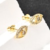 Eye Brass Micro Pave Clear Cubic Zirconia Stud Earrings EJEW-A135-01G-2
