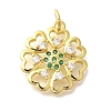 Brass Micro Pave Clear Cubic Zirconia Pendants KK-M297-28G-1