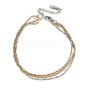 304 Stainless Steel Herringbone Chain Bracelets BJEW-H618-17MC-1
