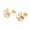Brass Enamel Stud Earrings KK-CBAB173-02E-G-4