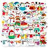 Christmas Theme 50Pcs Paper Self-Adhesive Picture Stickers AJEW-S036-15-1
