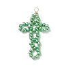 Glass Seed Beaded Big Pendants PALLOY-JF01824-2