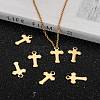 Ion Plating(IP) 304 Stainless Steel Tiny Cross Charms LS-X-STAS-L159-06G-6
