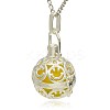 Silver Color Plated Brass Hollow Round Cage Pendants KK-J216-18S-2