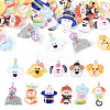 22Pcs 11 Styles Opaque Resin Pendants RESI-TA0004-18-1