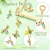 6Pcs 6 Styles Brass Enamel European Dangle Charms KK-CJ0003-95-3