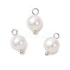 Natural Cultured Freshwater Pearl Round Charms PALLOY-JF04218-01-1