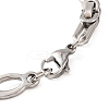 Tarnish Resistant 201 Stainless Steel Hollow Oval Byzantine Chain Bracelets BJEW-B078-102P-3