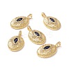 Brass Micro Pave Midnight Blue Cubic Zirconia Pendants X-ZIRC-Z019-19G-NR-1
