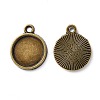 Flat Round Alloy Pendant Cabochon Settings PALLOY-N0088-38AB-NF-2