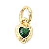 Brass Cubic Zirconia Charms KK-G554-02C-06-1