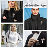 4Pcs Cross Rhinestone Lapel Pins JEWB-HY0001-50RG-5