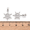 Brass Micro Pave Clear Cubic Zirconia Pendants KK-N259-01P-3