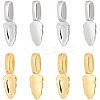 8Pcs 2 Style 304 Stainless Steel Glue-on Flat Pad Pendant Bails STAS-UN0039-95-1