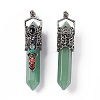 Natural Green Aventurine Big Pointed Pendants G-H281-02F-2