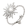 Non-Tarnish 304 Stainless Steel Sun Open Cuff Ring for Women RJEW-M149-08P-3