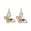 Brass Micro Pave Colorful Cubic Zirconia Pendants KK-E068-VC408-2