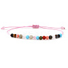 Natural & Synthetic Mixed Stones Round Bead Braided Bracelets NZ3307-2-1