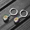 Brass Cubic Zirconia Hoop Earrings EJEW-Q015-02P-A-4