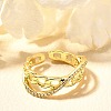 Rack Plating Brass Micro Pave Cubic Zirconia Cuff Finger Rings for Women RJEW-C117-02G-2