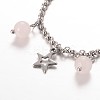 Moon & Star Stainless Steel Gemstone Charm Bracelets BJEW-JB01935-01-3
