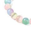 Natural Selenite Round Beaded Stretch Bracelets for Women G-U005-02D-2