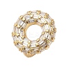 Brass Micro Pave Clear Cubic Zirconia Cuff Finger Rings for Women RJEW-M098-03G-2