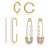 Brass Cuff Earrings and Hoop Earrings Sets EJEW-BB35146-17