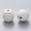 Painted Natural Wood Beehive European Beads WOOD-Q040-019A-B03-2